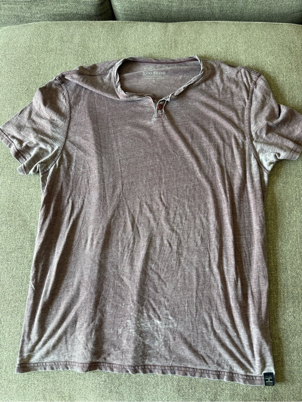 Lucky Brand Men's Short Sleeve Heather purple Crewneck 👕